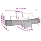 Gartensofa-set mit Speicher 5 pcs Schwarz Poly-Rattan