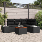 Gartensofa-set mit Speicher 5 pcs Schwarz Poly-Rattan