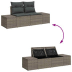Gartensofa-set mit Speicher 7 pcs Grau Poly-Rattan