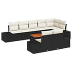 Garten-Sofa-Set mit Speicher 9 pcs Schwarz und Weiß