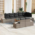 Garten-Sofa-Set mit Speicher 9 pcs Grau