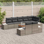 Garten-Sofa-Set mit Speicher 9 pcs Grau