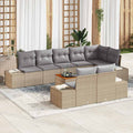Garten-Sofa-Set mit Speicher 9 pcs Beige und Hellgrau