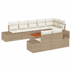 Garten-Sofa-Set mit Speicher 9 pcs Beige und Weiß