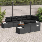 Garten-Sofa-Set mit Speicher 9 pcs Schwarz