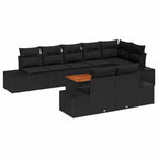Garten-Sofa-Set mit Speicher 9 pcs Schwarz