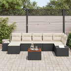 Garten-Sofa-Set 8 pcs Schwarz und Weiß