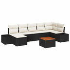 Garten-Sofa-Set 8 pcs Schwarz und Weiß
