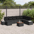 Garten-Sofa-Set 9 pcs Schwarz