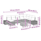 Garten-Sofa-Set 9 pcs Schwarz