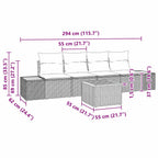 Garten-Sofa-Set mit Kissen mit Speicher 5 pcs Beige Poly Rattan