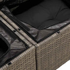 Gartensofa-set mit Kissen mit Speicher 4 pcs Grau Polyrattan