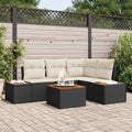 Gartensofa-set mit Kissen 4 pcs Schwarz und Creme Polyrattan