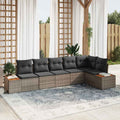 Gartensofa-set mit Kissen mit Speicher 6 pcs Grau Polyrattan