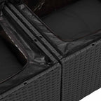 Gartensofa-set mit Kissen mit Speicher 8 pcs Schwarz Polyrattan