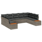 Gartensofa-set mit Kissen mit Speicher 5 pcs Grau Polyrattan