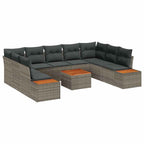 Gartensofa-set mit Kissen mit Speicher 5 pcs Grau Polyrattan