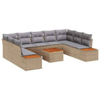 Gartensofa-set mit Kissen 5 pcs Beige und Hellgrau Polyrattan