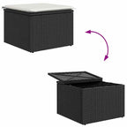 Garten-Sofa-Set mit Kissen 6 pcs Schwarz Poly Rattan