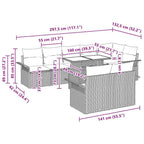 Garten-Sofa-Set mit Kissen 9 pcs Hellgrau Poly Rattan