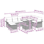 Garten-Sofa-Set mit Kissen mit Speicher 9 pcs Grau