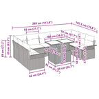 Gartensofa-set mit Kissen 10 pcs Hellgrau Poly Rattan