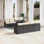 Gartensofa-set mit Kissen mit Kissen 9 pcs Schwarz Poly Rattan