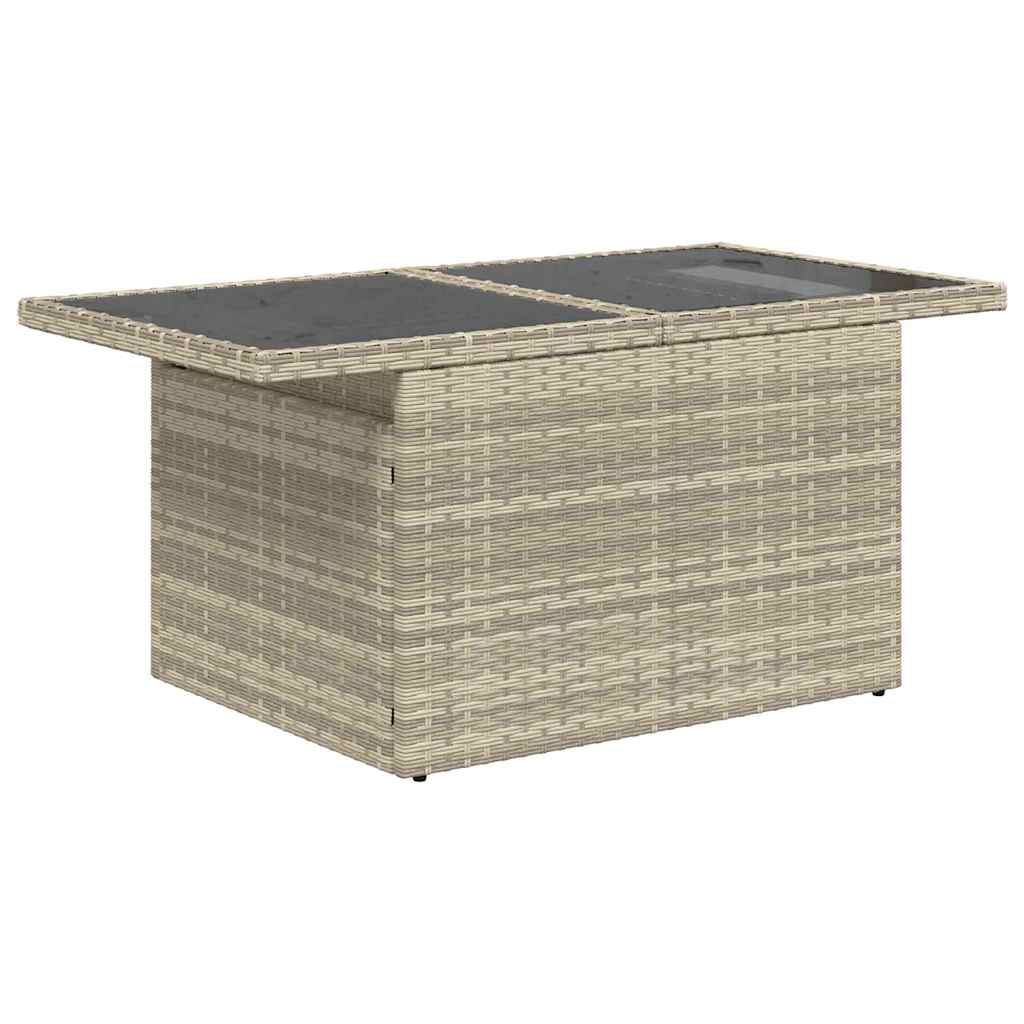 Garten-Sofa-Set mit Kissen 7 pcs Hellgrau Poly Rattan