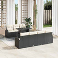 Gartensofa-set mit Kissen mit Kissen 8 pcs Schwarz Poly Rattan