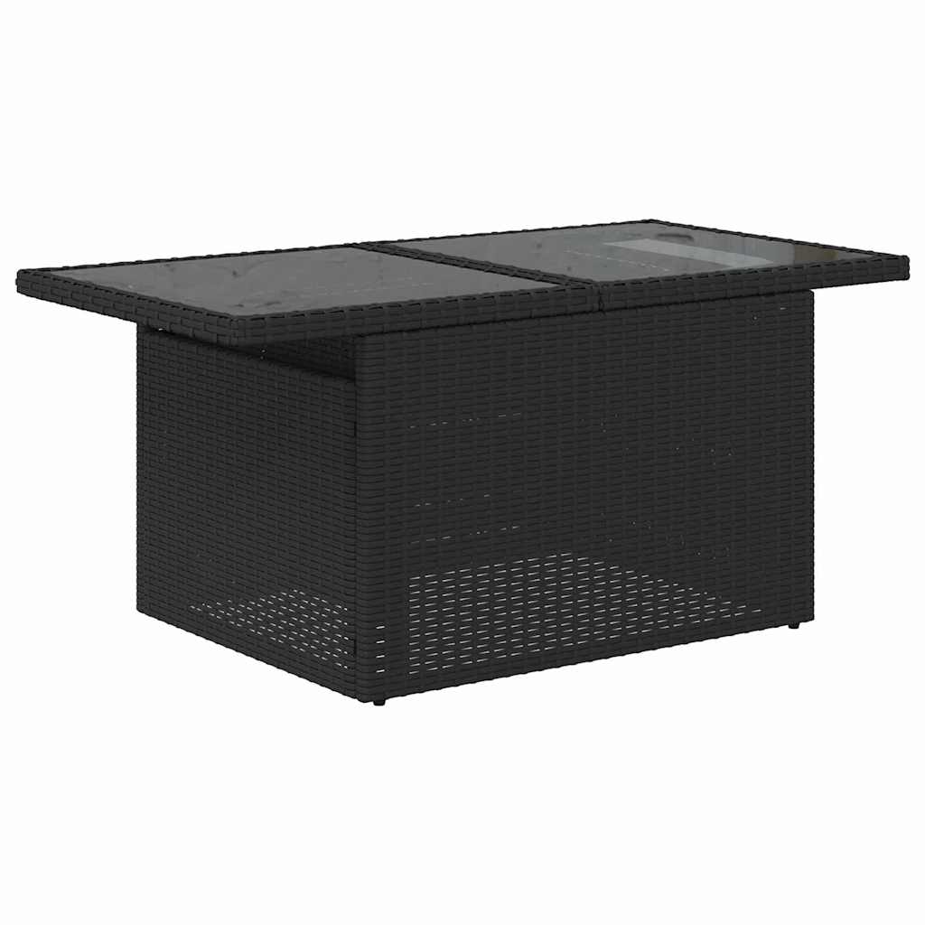 Gartensofa-set mit Kissen mit Kissen 9 pcs Schwarz Poly Rattan