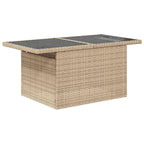 Garten-Sofa-Set mit Speicher 7 pcs Beige Poly Rattan