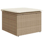 Garten-Sofa-Set mit Speicher 7 pcs Beige Poly Rattan