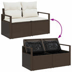 Gartensofa-set mit Kissen mit Speicher 6 pcs Braun Poly Rattan