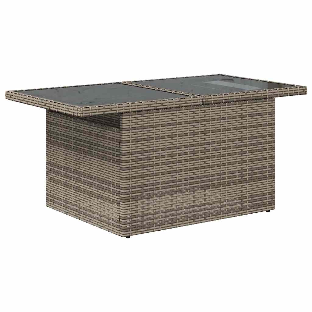 Garten-Sofa-Set mit Speicher 8 pcs Grau Poly Rattan