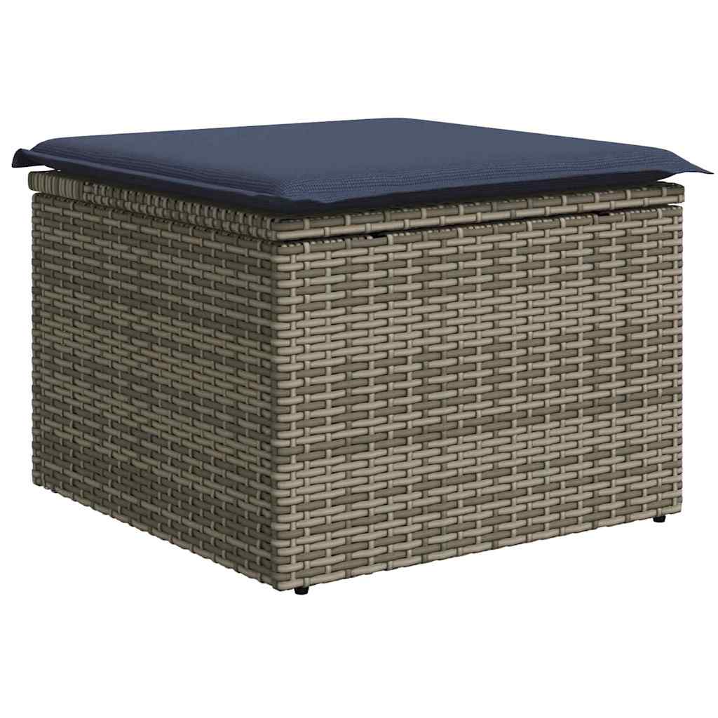 Garten-Sofa-Set mit Kissen 6 pcs Grau und Marineblau