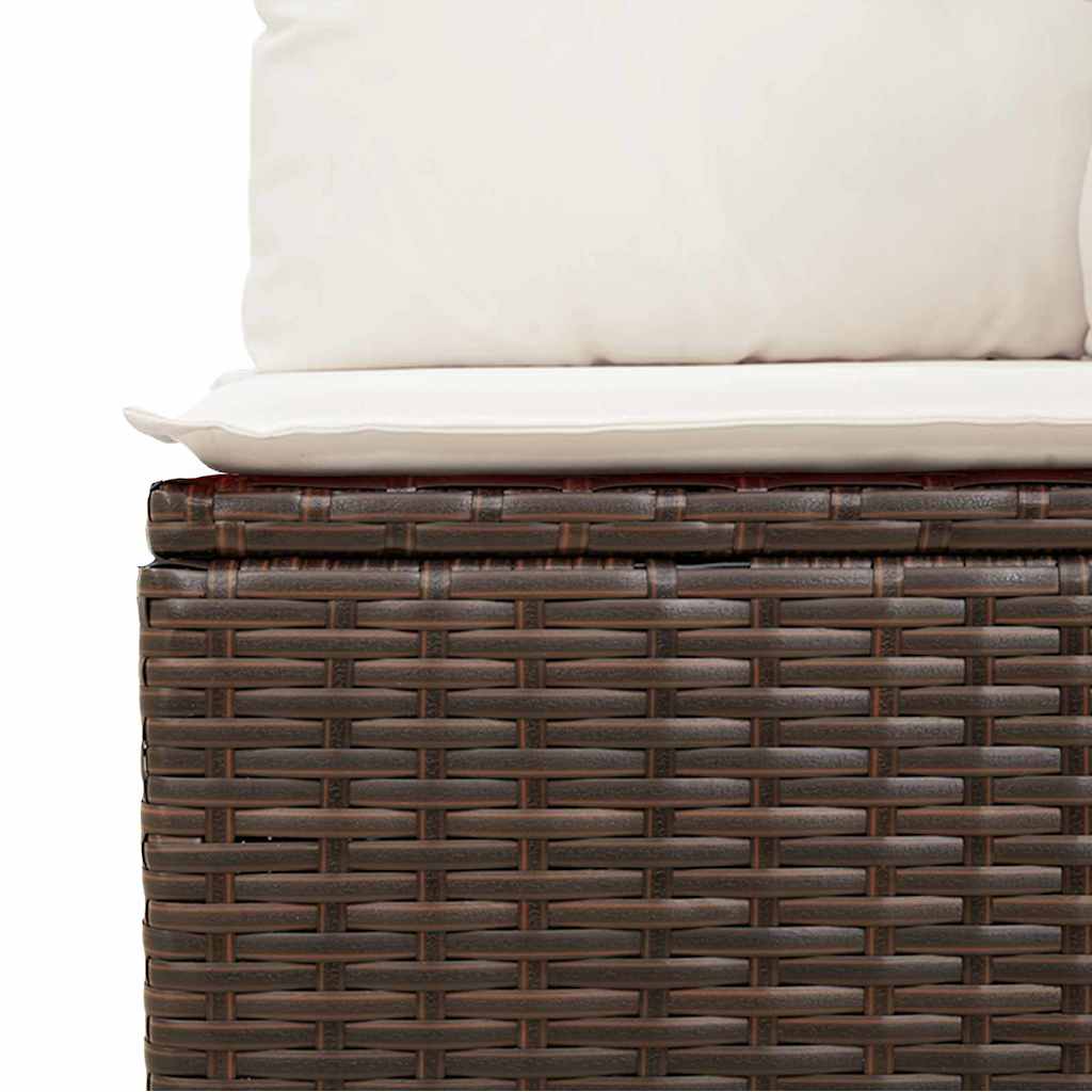 Garten-Sofa-Set mit Speicher 9 pcs Braun Poly Rattan