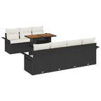 Garten-Sofa-Set mit Speicher 8 pcs Schwarz Poly Rattan