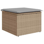 Garten-Sofa-Set mit Speicher 7 pcs Beige Poly Rattan
