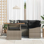 Garten-Sofa-Set mit Speicher 5 pcs Grau Poly Rattan