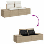 Garten-Sofa-Set mit Speicher 8 pcs Beige Poly Rattan
