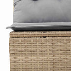 Garten-Sofa-Set mit Speicher 5 pcs Beige Poly Rattan