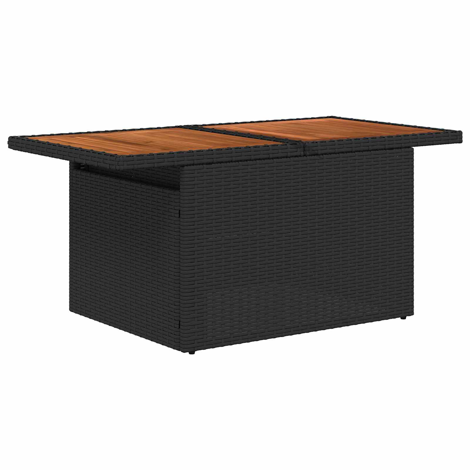 Garten-Sofa-Set mit Speicher 9 pcs Schwarz Poly Rattan