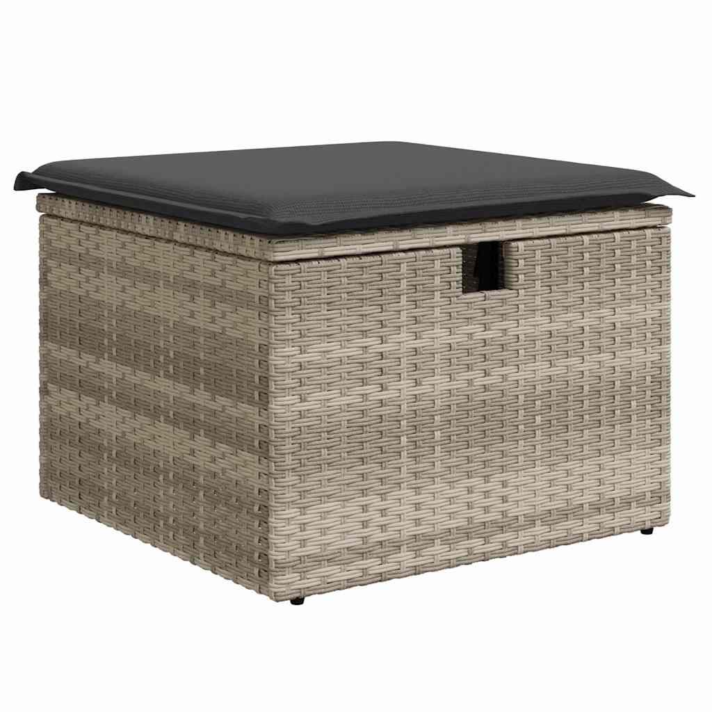Gartensofa-set mit Kissen 6 pcs Hellgrau Poly-Rattan
