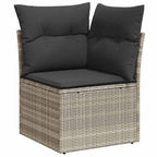 Gartensofa-set mit Kissen 6 pcs Hellgrau Poly-Rattan