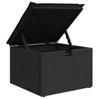 Gartensofa-set mit Kissen 7 pcs Schwarz Poly-Rattan