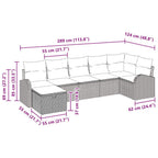 Sofa Set mit Kissen mit Speicher Beige und Hellgrau Poly-Rattan
