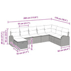 Sofa Set mit Kissen mit Speicher Schwarz Poly-Rattan