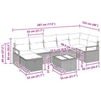 Sofa Set mit Kissen 8 pcs Braun und Creme Poly-Rattan