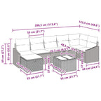 Sofa Set mit Kissen mit Speicher 8 pcs Schwarz Poly-Rattan