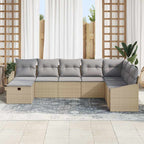 Gartensofa-set mit Kissen mit Speicher 8 pcs Poly-Rattan